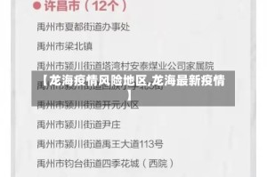 【龙海疫情风险地区,龙海最新疫情】