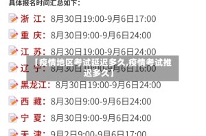 【疫情地区考试延迟多久,疫情考试推迟多久】
