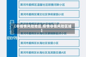 【非疫情风险地区,疫情非低风险区域】