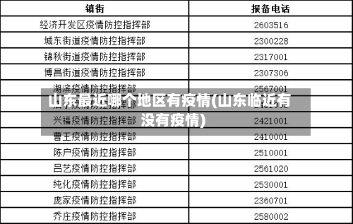 山东最近哪个地区有疫情(山东临近有没有疫情)-第1张图片