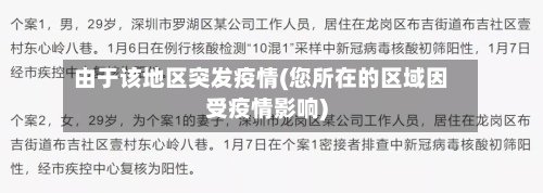 由于该地区突发疫情(您所在的区域因受疫情影响)-第1张图片